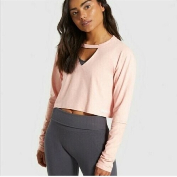 NWT Gymshark women power down long sleeve crop top - Picture 1 of 6